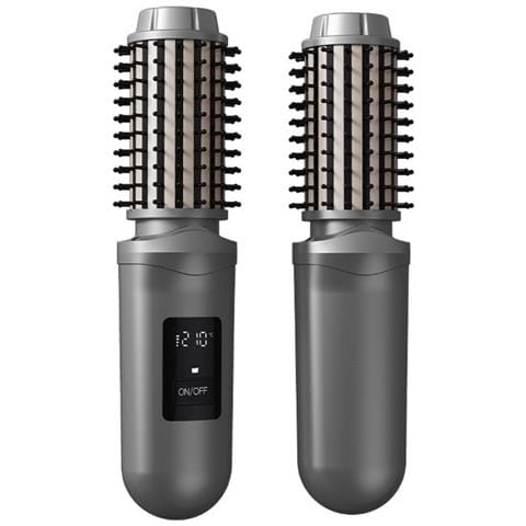 Spazzola Lisciante Senza Fili: Ionica, Portatile, Arricciacapelli E Lisciante 2 In 1 Grey - Foto 1