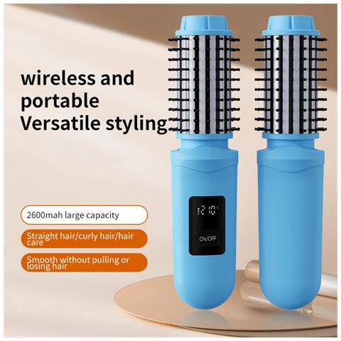 Spazzola Lisciante Senza Fili: Ionica, Portatile, Arricciacapelli E Lisciante 2 In 1 Grey - Foto 7