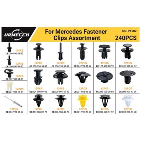 Set Di 240 Clip Di Fissaggio - Compatibile Con Mercedes, Assortimento Di Rivetti Per Paraurti E Pannelli - Foto 1