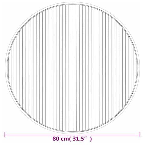Tappeto Rotondo Marrone 80 cm in Bambù - Foto 8