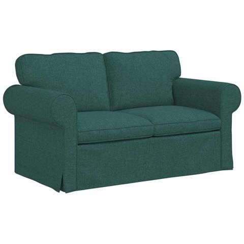 Divano Verde Scuro 215 x 82 x 80 cm Tessuto - Foto 1