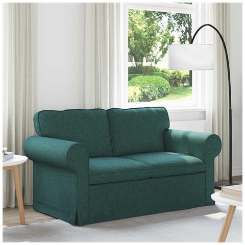 Divano Verde Scuro 215 x 82 x 80 cm Tessuto - Foto 2