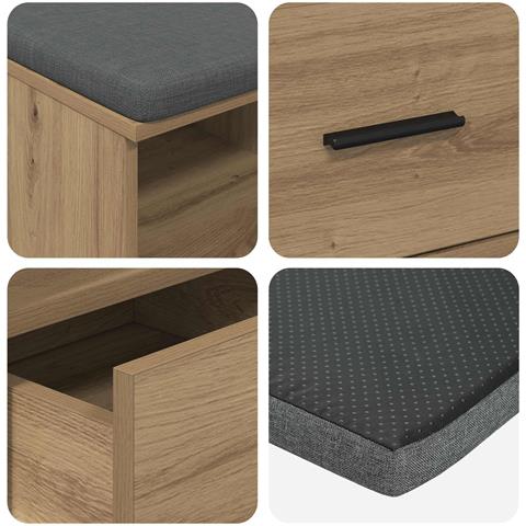 Panca per ingresso Rovere Artigianale 80 x 38 x 46 cm - Foto 9