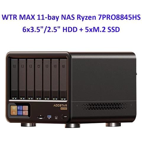 WTR MAX AMD 8845HS NAS Ryzen 7 Mini PC DDR5 5600 MHz Supporta 2.5/3.5 ""HDD * 4 M. 2 2280 NVMe NAS Desktop Computer FAI DA TE - Foto 1
