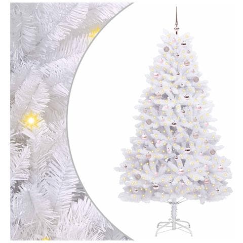 Albero di Natale Artificiale con Rami Pieghevoli Bianco 210 cm - Foto 1