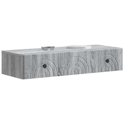 Tavolino da Parete Laterale Grigio Sonoma 87,5 x 34,5 x 17 cm - Foto 2