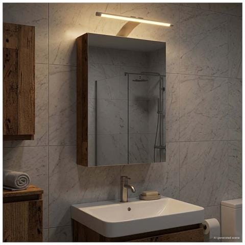 Mobiletto per specchio da bagno Legno vecchio 30 x 10,5 x 50 cm - Foto 2