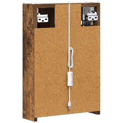 Mobiletto per specchio da bagno Rovere fumé 33 x 11,5 x 50 cm - Foto 9