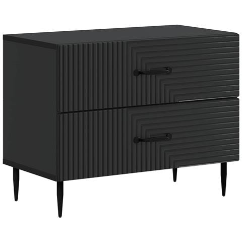 Armadio da Notte Nero 62 x 34,5 x 47,5 cm Legno ingegnerizzato - Foto 1