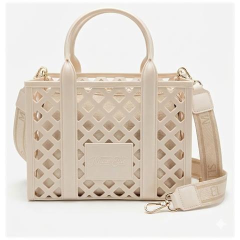 Borsa Flat Pot BeigeLight Gold di - Foto 1