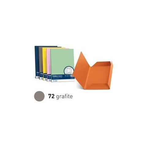 25 Cartelline 3 Lembi Luce 200gr 24,5x34,5cm Grafite Favini - Foto 1