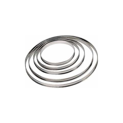 . 309106N, stampo da crostata rotondo in acciaio inox con bordo arrotondato, d'argento, 20 cm di diametro - Foto 1