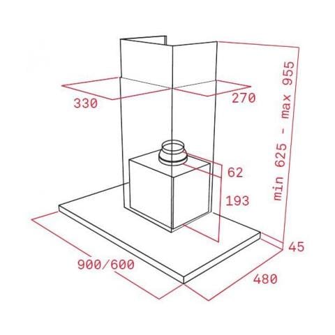 Cappa a Parete PERFECTA4 DLH 985 T Aspirante da 90 cm Colore Nero / Acciaio Inossidabile - Foto 4