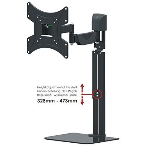 Supporto Tv 13''-42'' Con Ripiano Opticum Flexi Duocombo Parete Mensola In Vetro - Foto 2