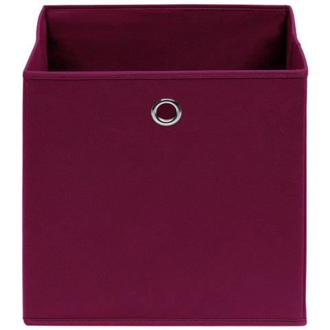 Scatole con Coperchi 4pz Rosso Scuro 32x32x32 cm Tessuto - Foto 2