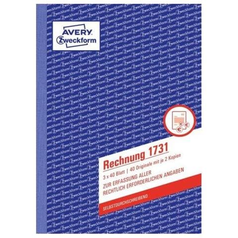 Zweckform Formularbuch ""rechnung"", Sd, 3 X 40 Blatt - Fr Den Markt: D - L - A (1731)  - Foto 1