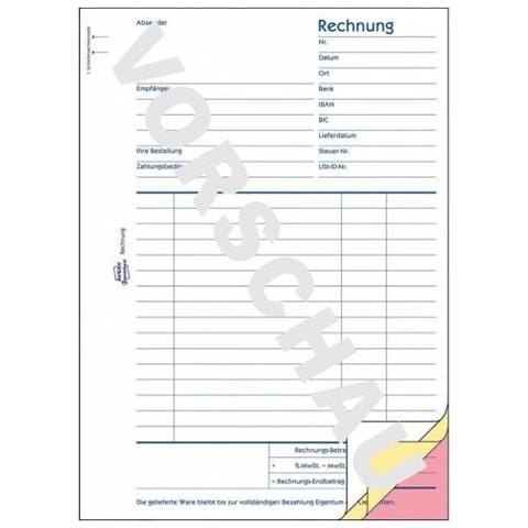Zweckform Formularbuch ""rechnung"", Sd, 3 X 40 Blatt - Fr Den Markt: D - L - A (1731)  - Foto 2