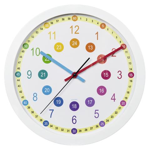 Easy Learning Quartz Wall Clock Cerchio Multicolore, Bianco - Foto 2