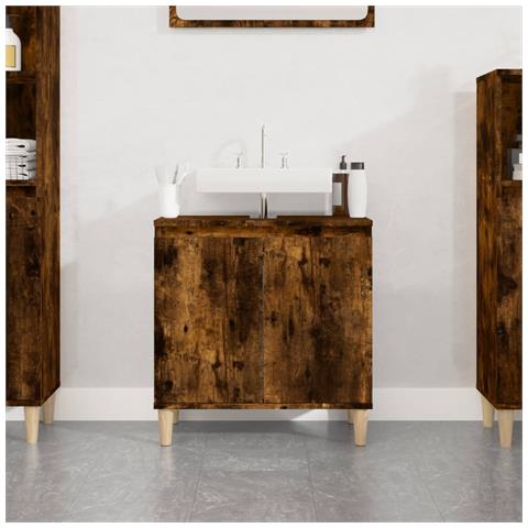 Mobile Lavabo Rovere Fumo 58x33x60 Cm In Legno Multistrato - Foto 9
