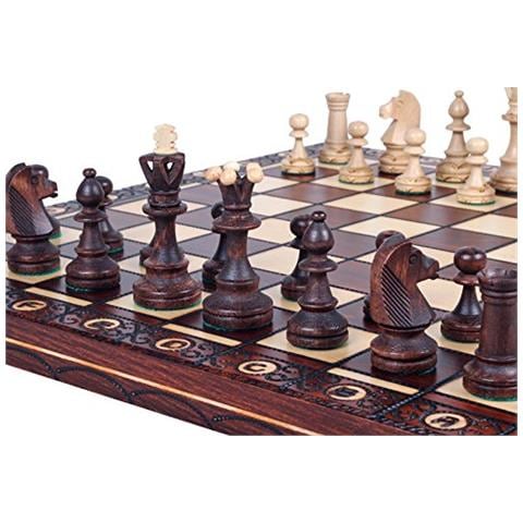 Negozio Di Scacchi E Giochi Muba Bellissimo Set Di Scacchi In Legno Realizzati A Mano Con Tavola In Legno E Pezzi Degli Scacchi Realizzati A Mano - Prodotti Idea Regalo (16 Pollici (40 Cm)) - Foto 1
