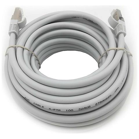 Cavo Ethernet Lan Internet Di Rete Cat 6a 10 Metri 10m Bobina Ftp Patch Grigio - Foto 1