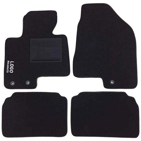 Tappetini Auto Compatibili Per Ix35 | Tappeti Sagomati | In Moquette Nera | Logo Ricamato Battitacco E 3 Clip Di Fissaggio | Accessori Interni - Foto 1