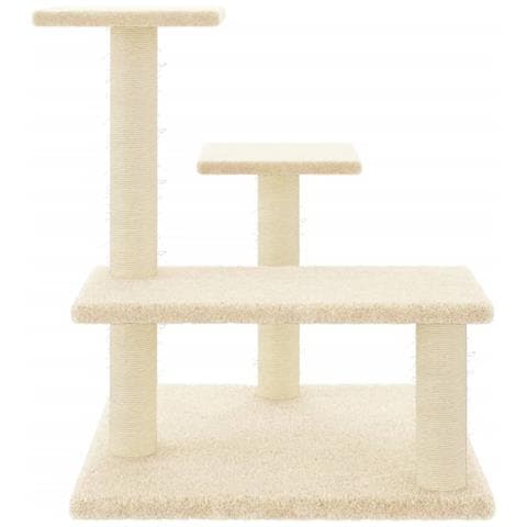 Albero Per Gatti Con Tiragraffi In Sisal Crema 61 Cm - Foto 2