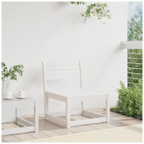 Divano Da Giardino Bianco In Legno Massello Di Pino - Foto 3
