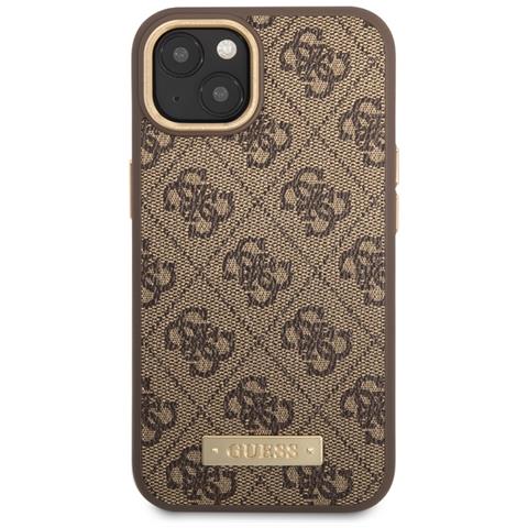 Cover Per Iphone 14 Pu 4g Metal Plate, Marrone - Foto 1