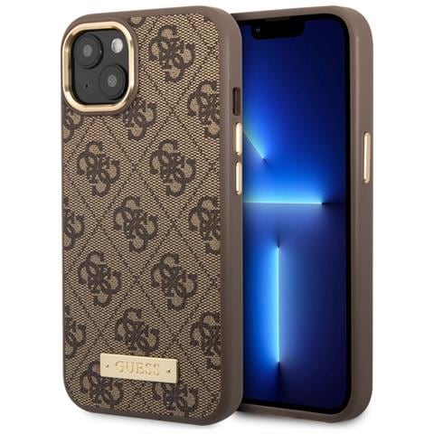 Cover Per Iphone 14 Pu 4g Metal Plate, Marrone - Foto 3