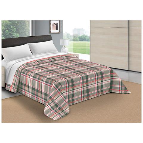 Trapunta Piumone Letto Invernale Imbottita 300gr Scaldanotti Tartan 1 Piazza Grigio - Foto 1