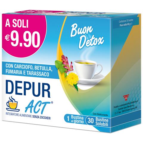 Depur Act Bevanda Solubile Con Funzione Depurativa E Contro I Gas Intestinali 30 Bustine - Foto 1