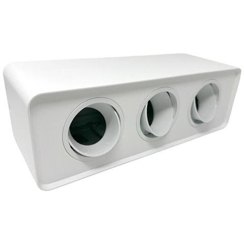 Porta Faretto Triplo Supporto Orientabile Montaggio Da Soffitto Bianco P343b - Foto 1