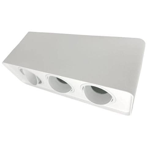 Porta Faretto Triplo Supporto Orientabile Montaggio Da Soffitto Bianco P343b - Foto 2