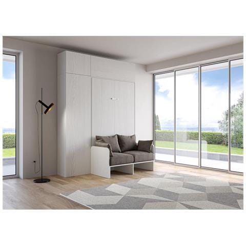 Letto 120 Sofà Kentaro Bianco Frassino Con Colonna - Pensile Vasistas - Pensile Sopra Colonna  (alessia 20) - Foto 5