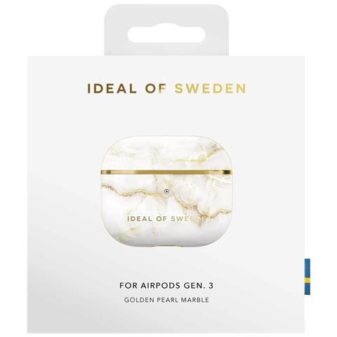 Cover Per Airpods 3 Effetto Marmo Elegante Golden Pearl Marble, Bianco - Foto 2