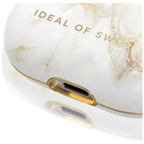 Cover Per Airpods 3 Effetto Marmo Elegante Golden Pearl Marble, Bianco - Foto 5
