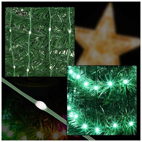 Albero Di Natale 210 Cm Cono Pieghevole 342 Led Smart Luminosi Con App Control - Foto 5