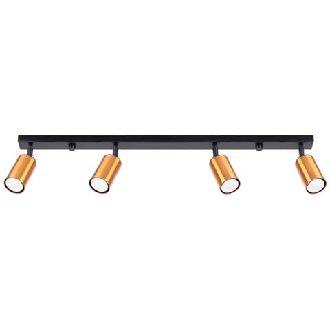 Lampada A Soffitto Winx 4l Nero /coop Sl. 1379 - Moderno Lampade Da Soffitto Nero /rame 18.5x82x6 Cm - Foto 1