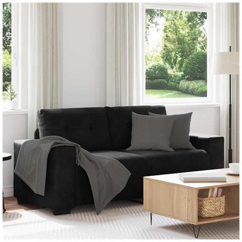 Divano Divanetto Nero 140 cm in Velluto - Foto 1