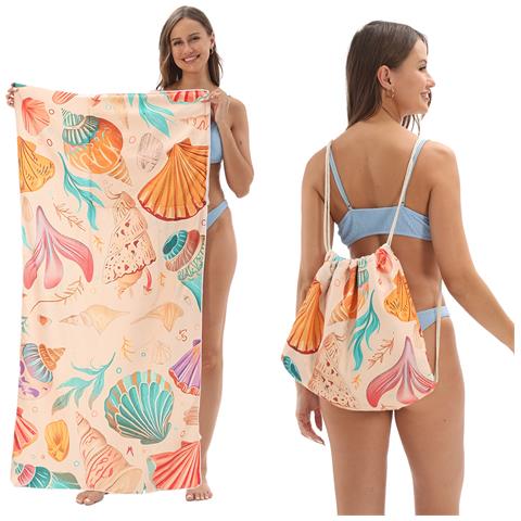 Set Asciugamano Zaino Da Spiaggia Ytb-001-9 80x160cm   Modello 2 - Foto 6