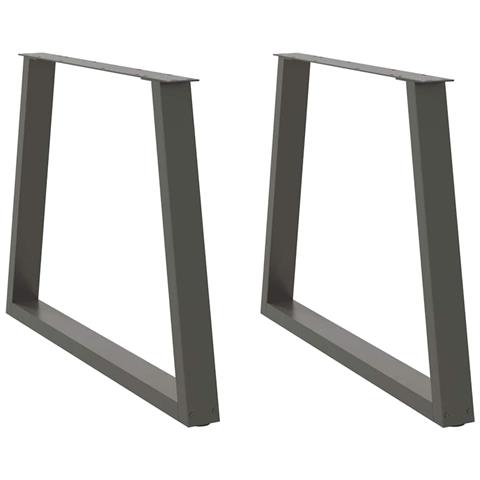 Gambe Tavolo Pranzo A V 2 Pz Antracite 90x(72-73,3)cm Acciaio - Foto 1