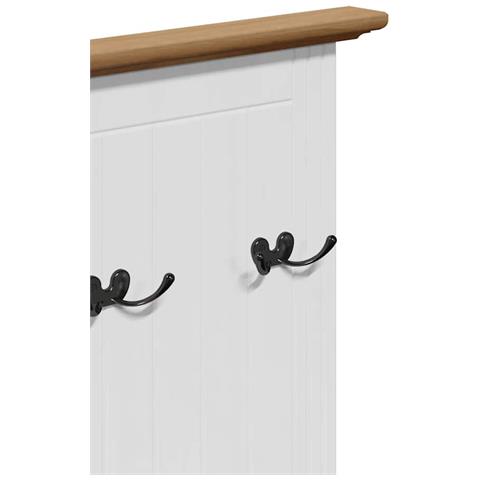 Mobile da Ingresso con Ganci BODO Bianco e Marrone 50x40x157 cm - Foto 2