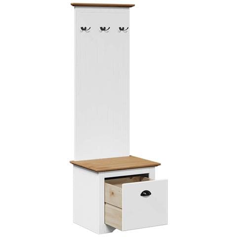 Mobile da Ingresso con Ganci BODO Bianco e Marrone 50x40x157 cm - Foto 10