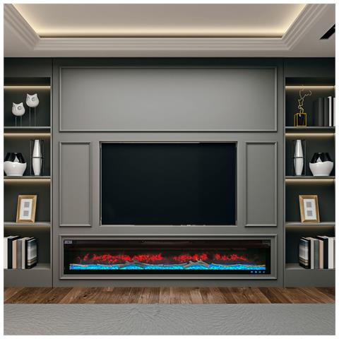 Camino Elettrico Da Parete Versalys Xxl, A Pavimento O Incorporabile, Con Suono, 10 Colori, Con L'app, L200xh41cm - Foto 1