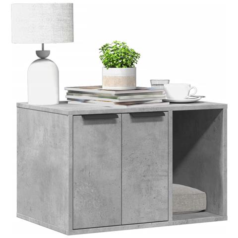 Recinto Lettiera Gatti Grigio Cemento 60x40x40 cm in Truciolato - Foto 2
