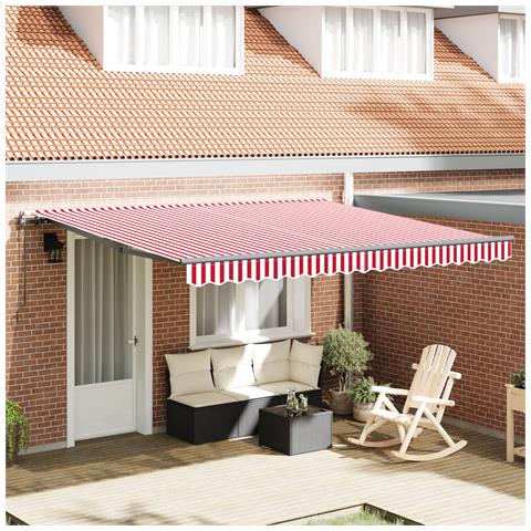 Tenda Retrattile Automatica Rossa e Bianca 400x300 cm - Foto 2