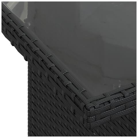 Set Divano da Giardino 11 Pezzi con Cuscini Rattan Nero Polietilene, Divano da Giardino per 2 Persone con Cuscini Rattan Nero Polietilene - Foto 9