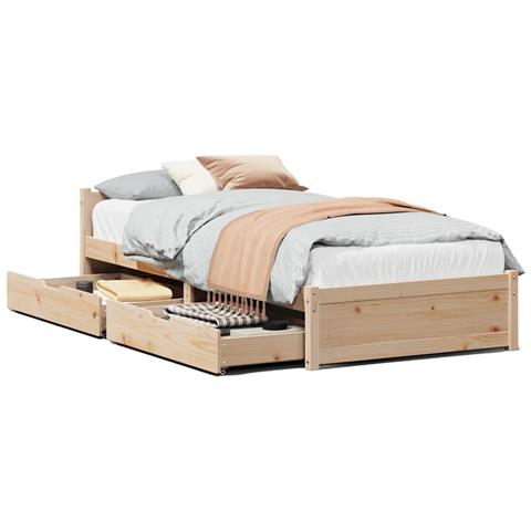 Letto senza Materasso 75x190 cm in Legno Massello Pino - Foto 1