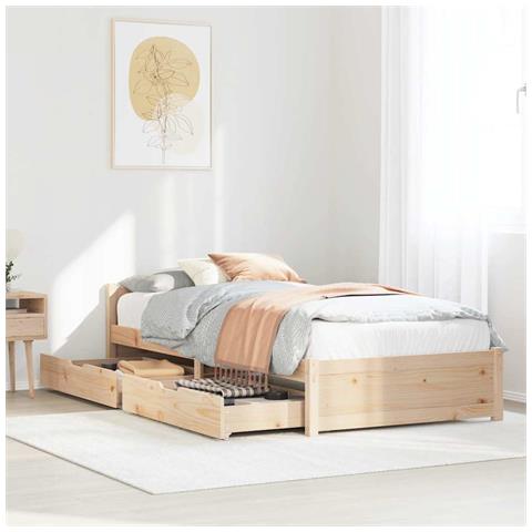 Letto senza Materasso 75x190 cm in Legno Massello Pino - Foto 2